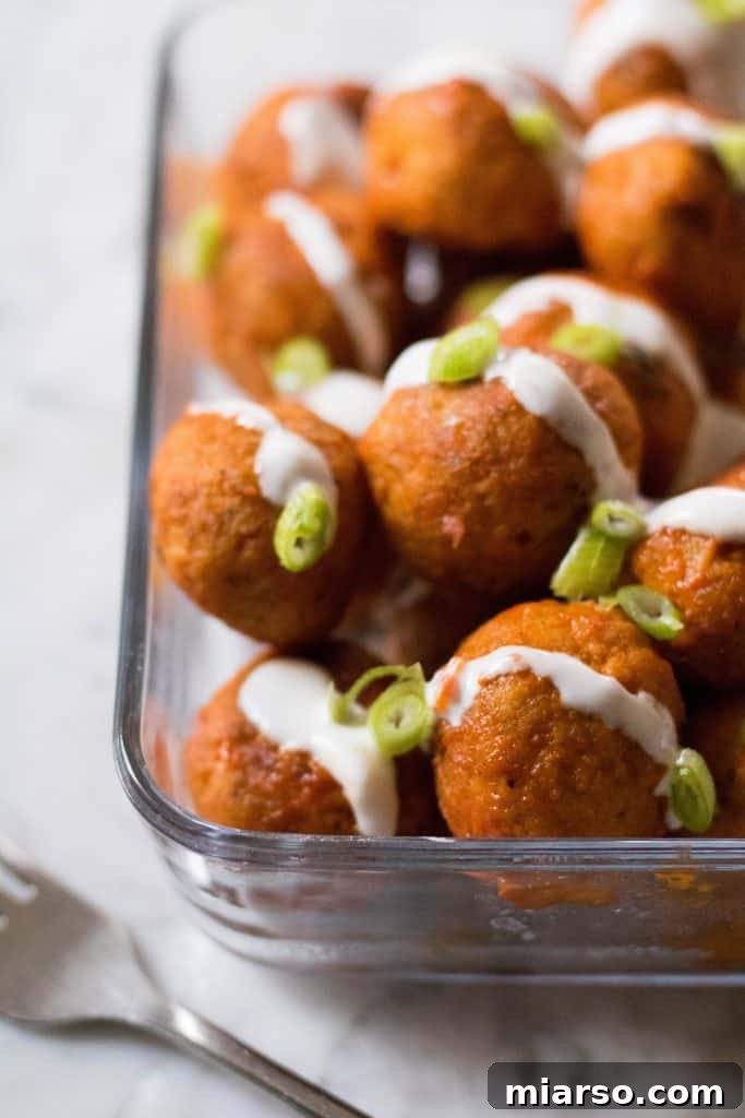 Delicious chicken buffalo meatballs. Healthy and good for you