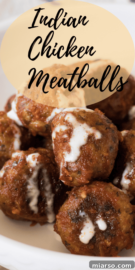 Spicy baked Indian chicken meatballs with fresh herbs
