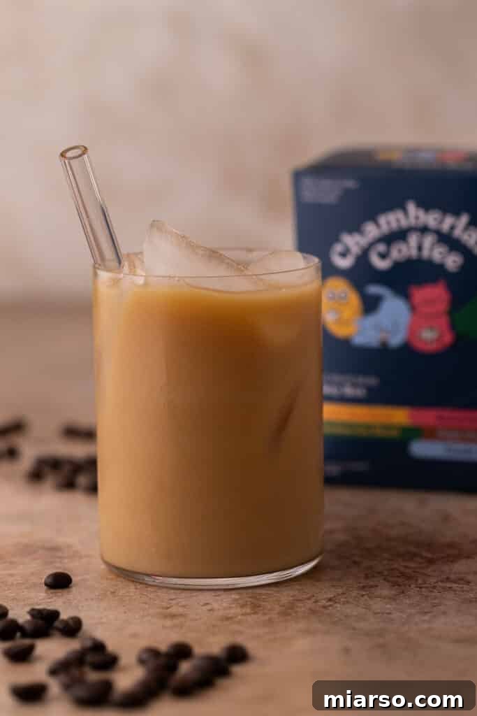 Emma Chamberlain cold brew coffee - a delicious and refreshing homemade cold brew latte with almond milk and creamer.