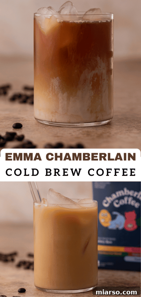 Emma Chamberlain cold brew coffee - a visually appealing image perfect for pinning.