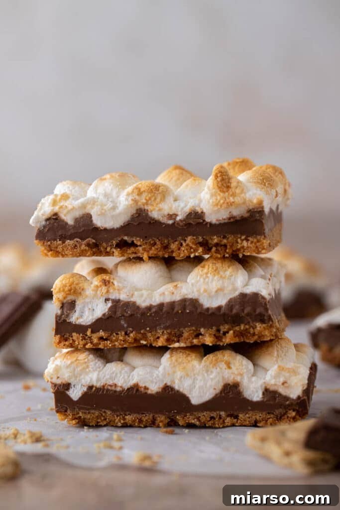 Stack of Starbucks s'mores bars 