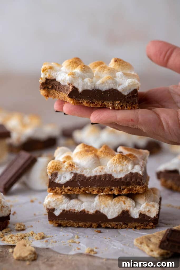 Hand holding Starbucks s'mores bars 