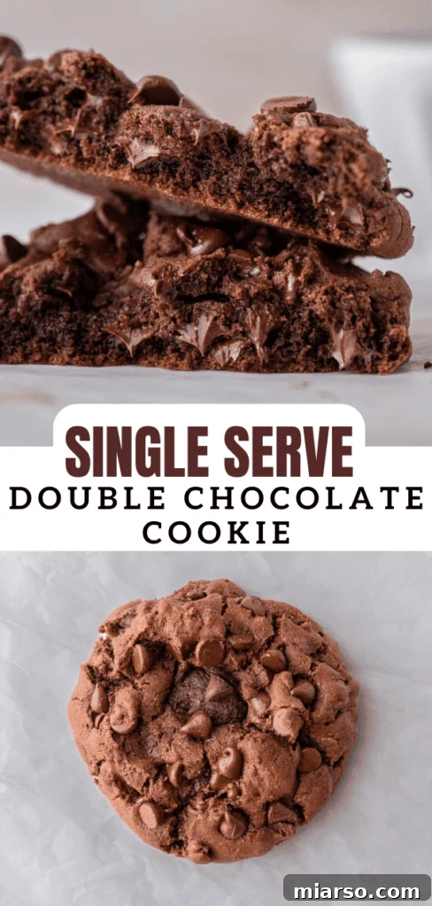 A delicious single-serve chocolate chip cookie, perfect for individual cravings.