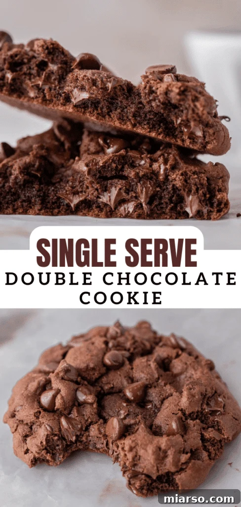 A beautifully textured single-serve chocolate chip cookie, ideal for a quick dessert.