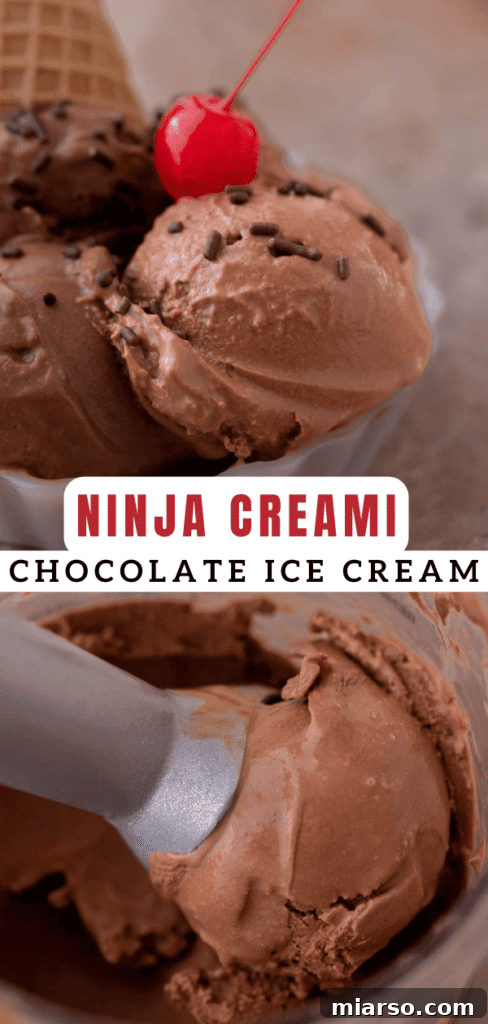 Decadent Ninja Creami Chocolate Ice Cream 13 Ninja Creami chocolate ice cream pin image 3