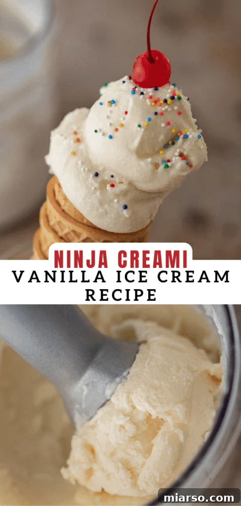 Ninja Creami vanilla ice cream recipe pin