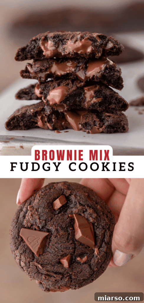 Your New Favorite Brownie Mix Cookies 12 A perfectly baked brownie mix cookie with a shiny, crackled top.