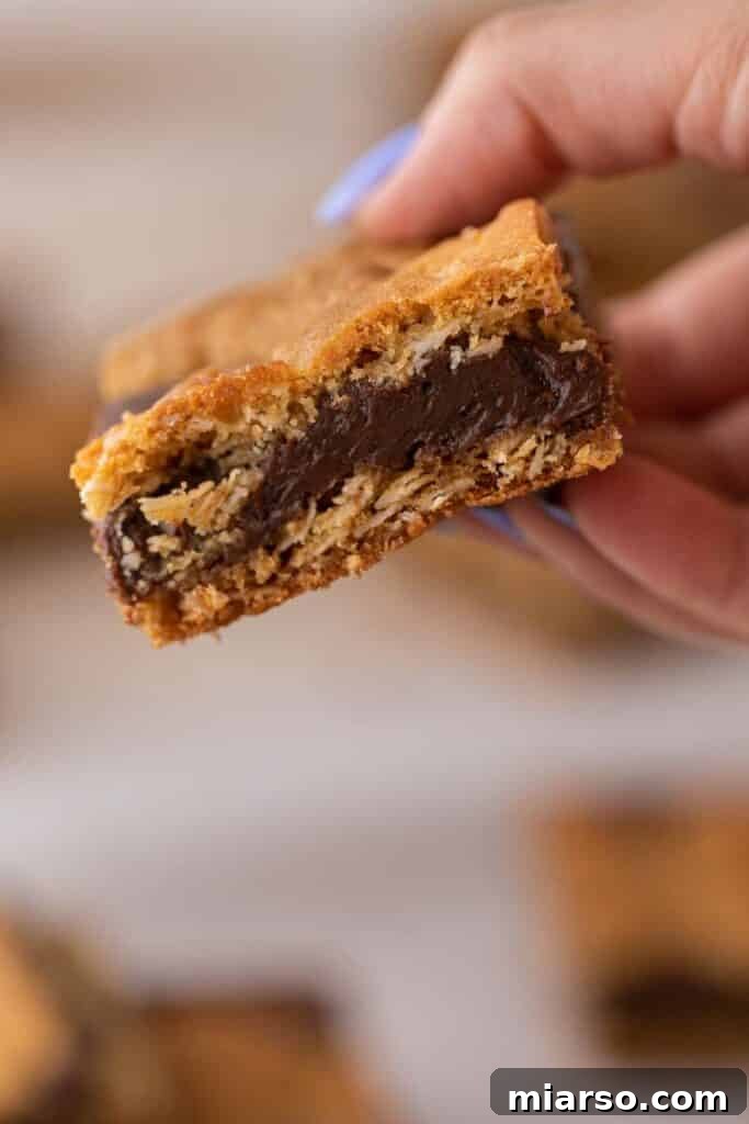 Decadent Starbucks Oat Fudge Bars 13 Hand holding a Starbucks oat fudge bar, showcasing its inviting texture.