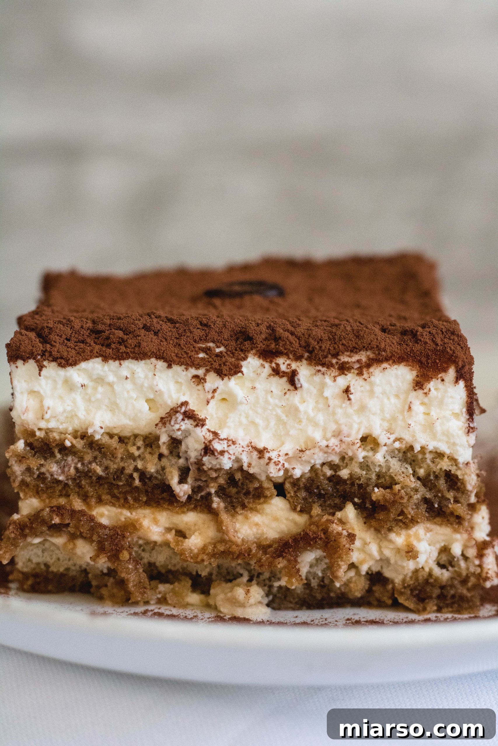 Effortless Tiramisu for the Indulgent 7 Close-up of the creamy layers of no-bake tiramisu