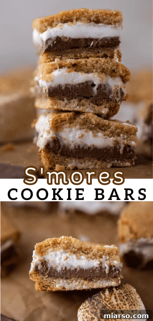 A beautifully presented s'mores cookie bar, perfect for social media sharing.