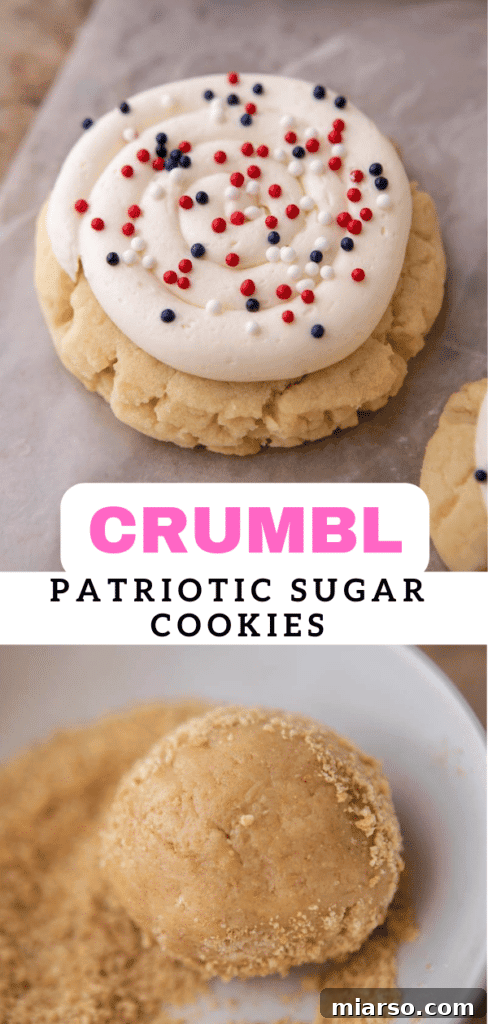 Crumbl patriotic sugar cookies with red white and blue frosting