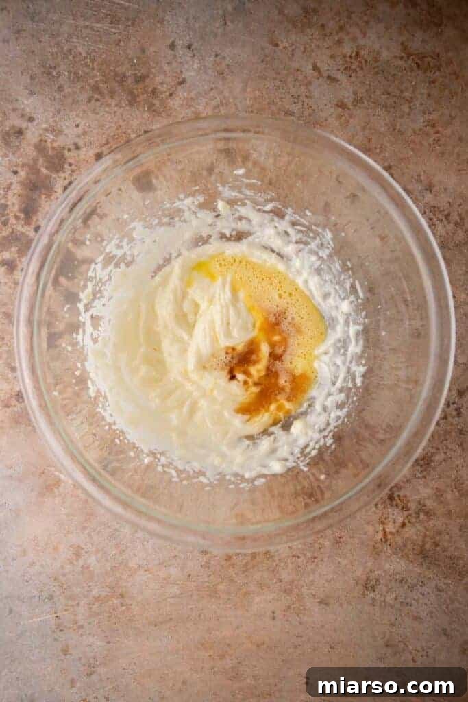 Creamed butter and sugar in a mixing bowl