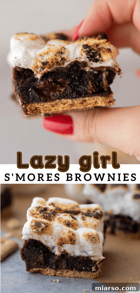 Lazy girl smores brownies