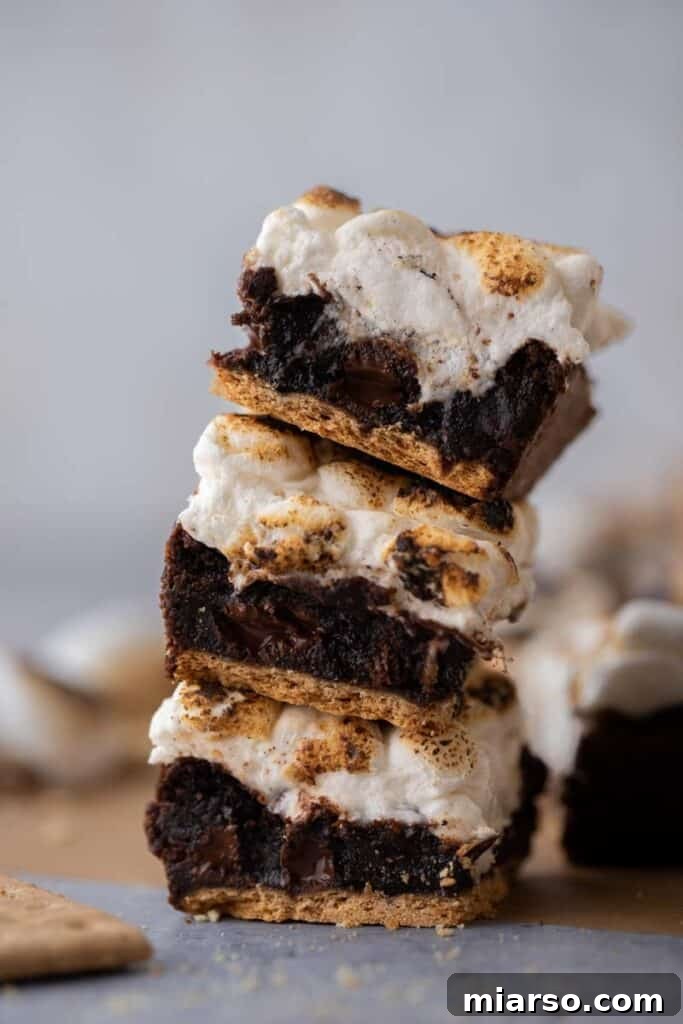 Stack smores brownies