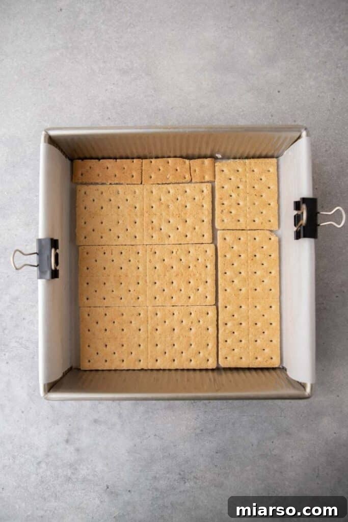Graham crackers in a pan