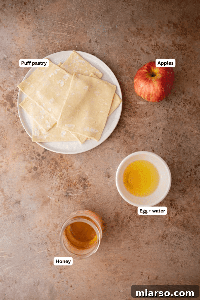 Ingredients laid out on a kitchen counter for making upside down pastries