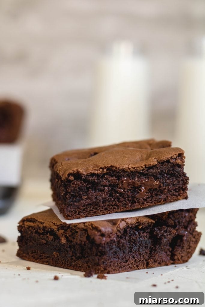 Fudgy box cake brownies, showing a dense, rich texture.