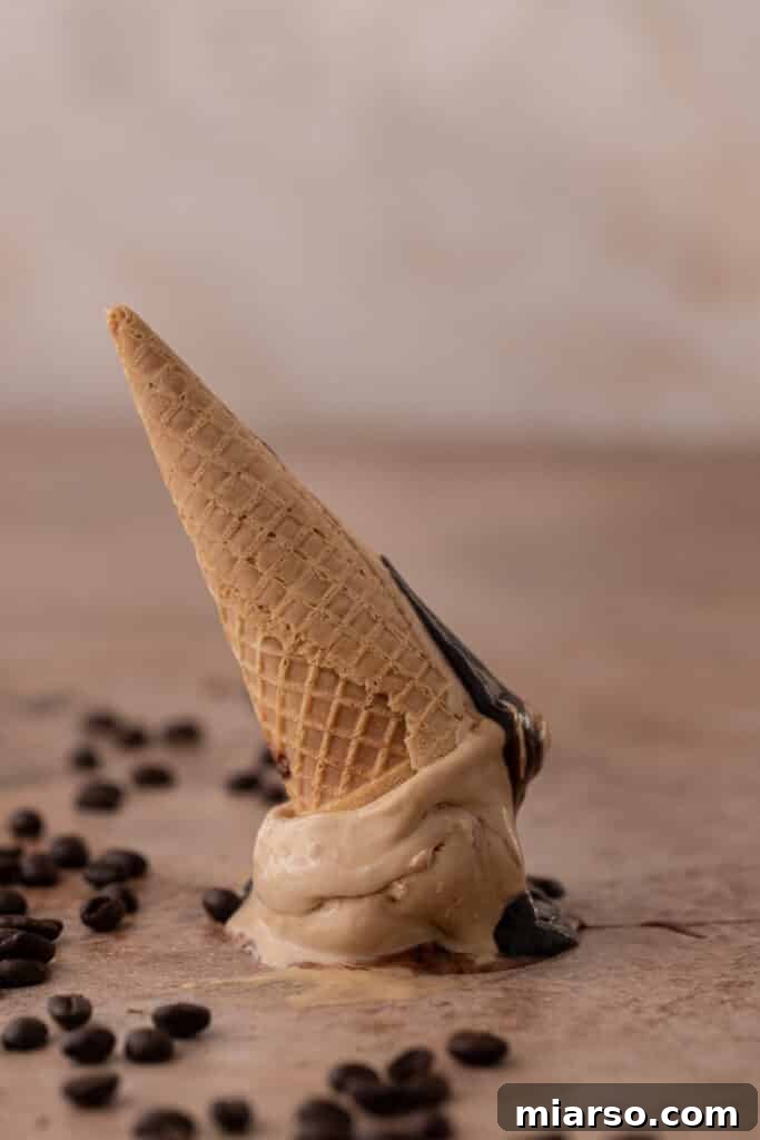 A classic ice cream cone, inverted, suggesting the delightful upside-down world of homemade treats.