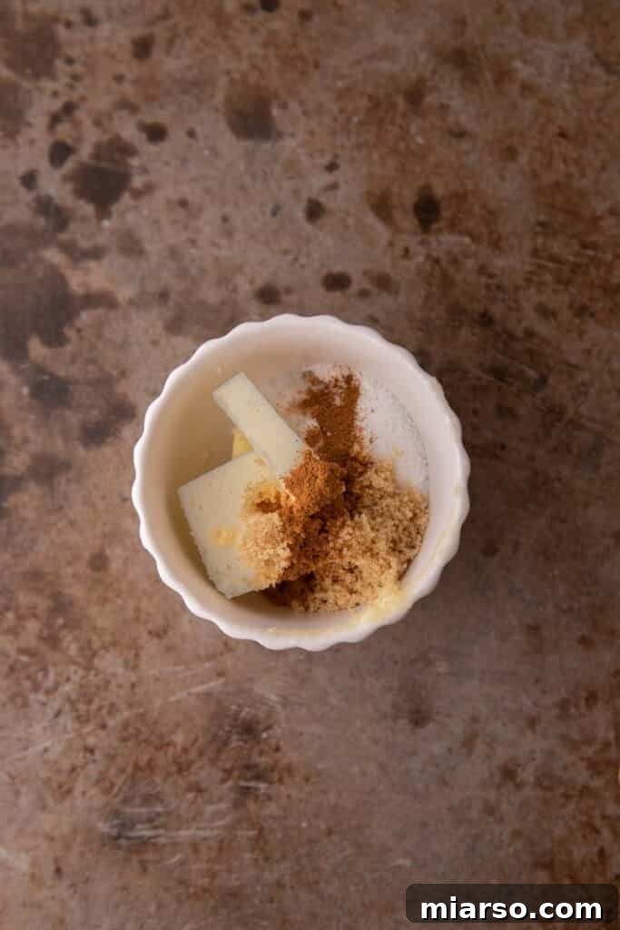 Perfect Cinnamon Sugar Toast, Every Time 6 Butter, sugar, and cinnamon in a bowl before mixing.