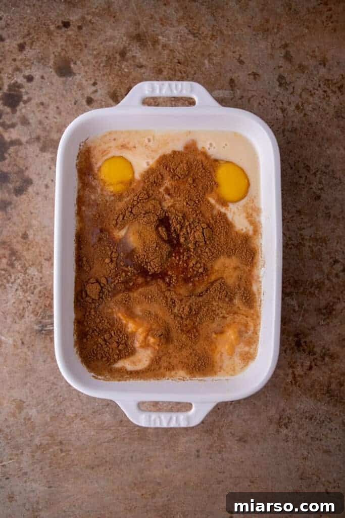 Pumpkin custard in a pan