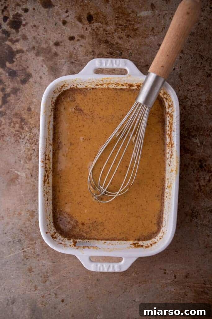 Pumpkin custard in a pan