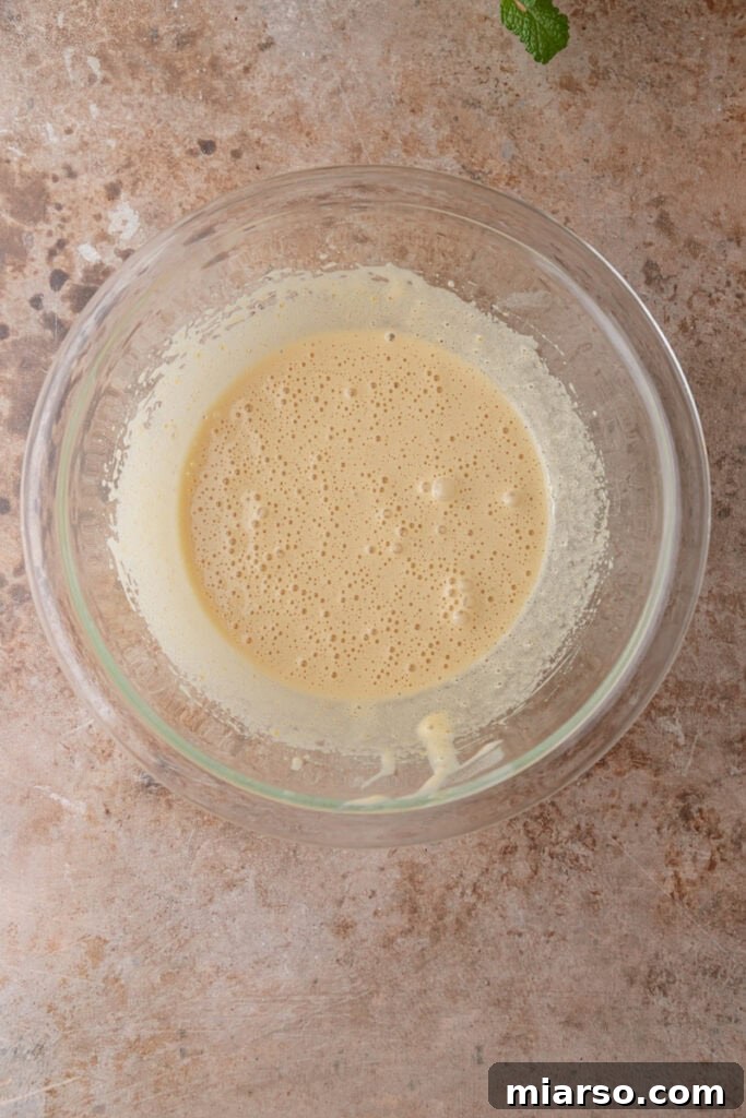 Whipped egg and sugar 