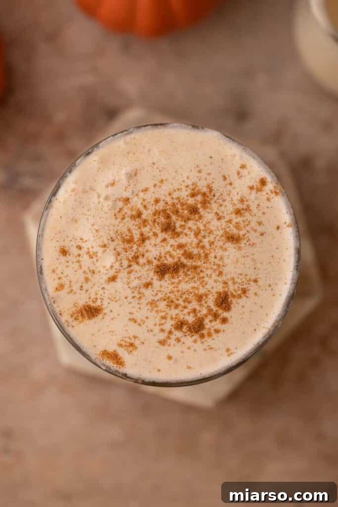 Overhead shot of Starbucks Iced Pumpkin Cream Chai Tea Latte