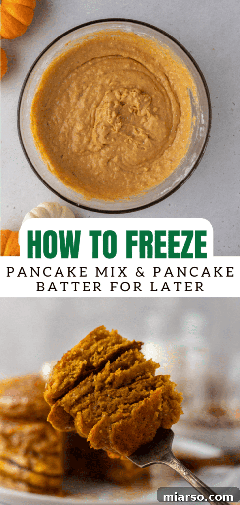 How to Freeze Pancake Batter for Effortless Meals 8 Pinterest collage