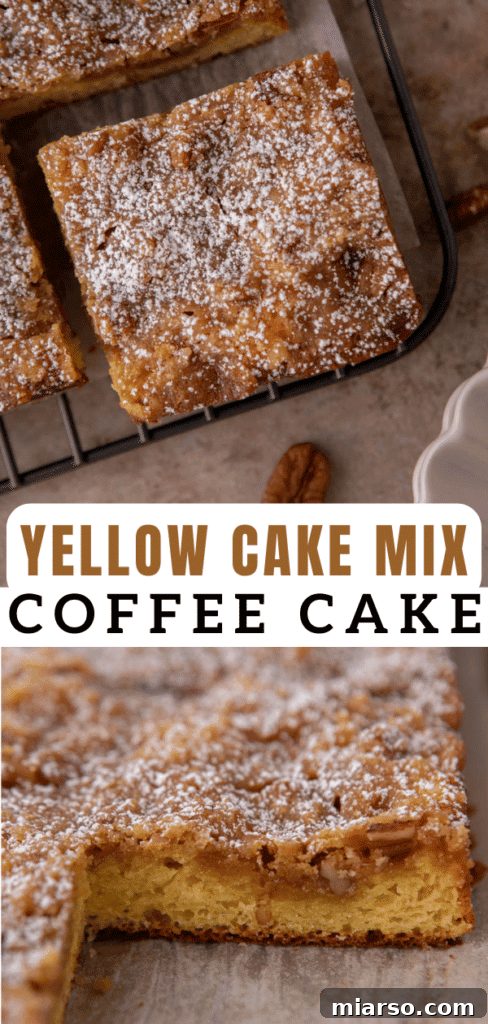 Image for Pinterest: Best Easy Coffee Cake with Cake Mix Recipe
