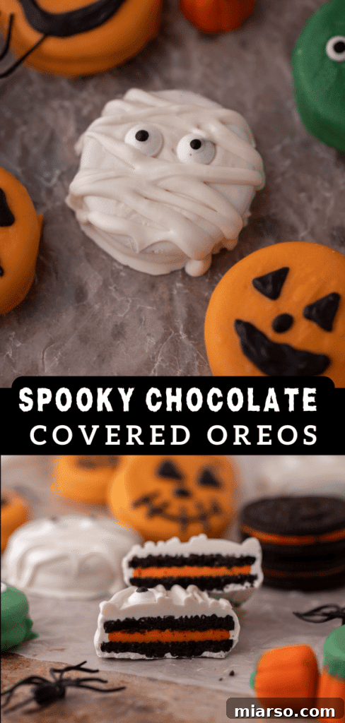 Spooky halloween chocolate covered oreos 
