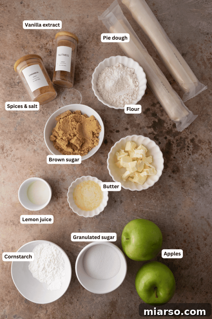 ingredients for the mini apple pies
