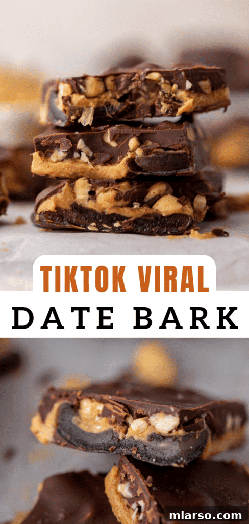 Pinterest recipe collage for viral date bark