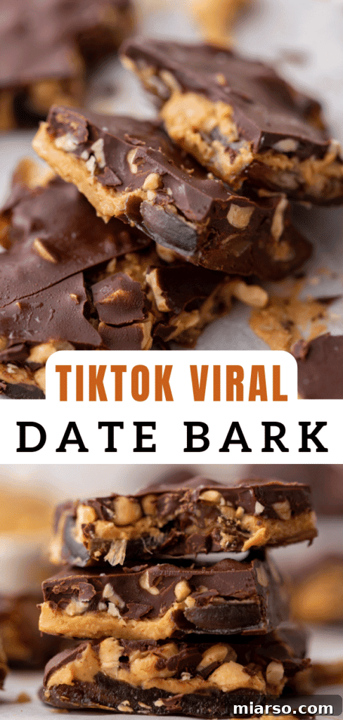 Pinterest collage for date bark recipe inspiration