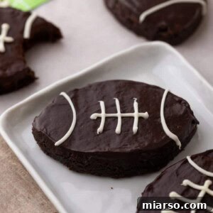 Football brownies on a plate