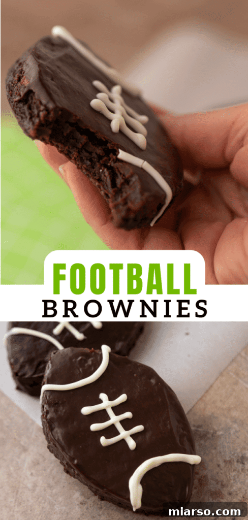 Fudgy football brownies, perfect for any game day celebration