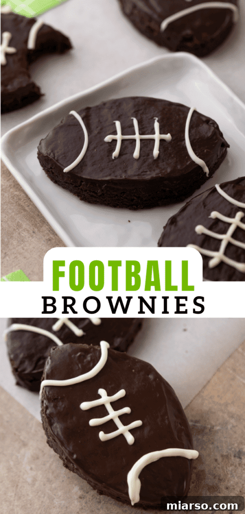 Football brownies arranged on a platter, ready to serve