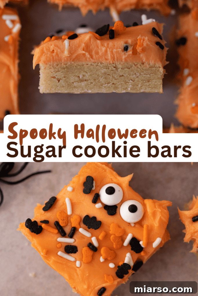 Spooktacularly Simple Halloween Sugar Cookie Bars 16 Another view of Halloween sugar cookie bars on a festive platter
