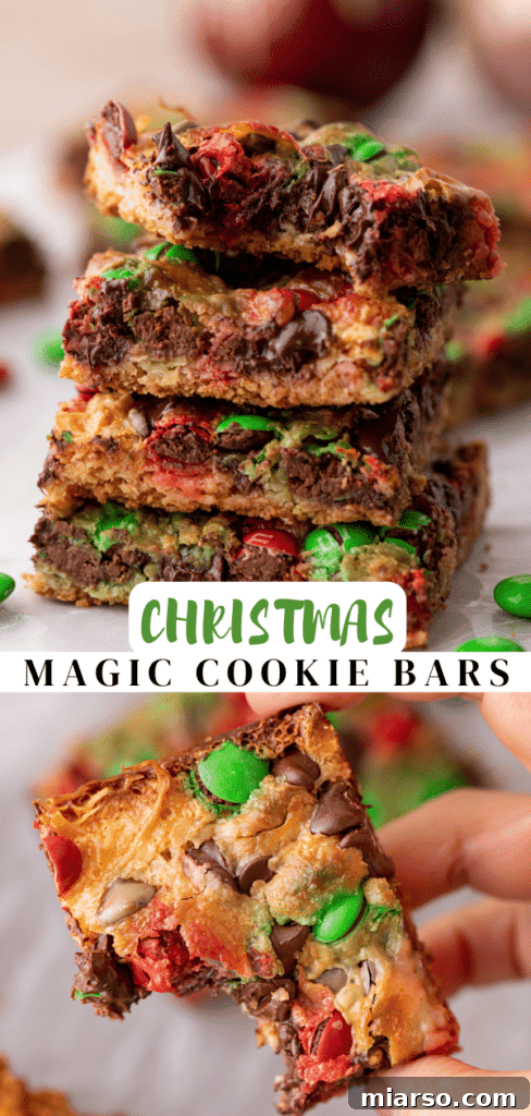 Christmas magic cookie bars ready to be served