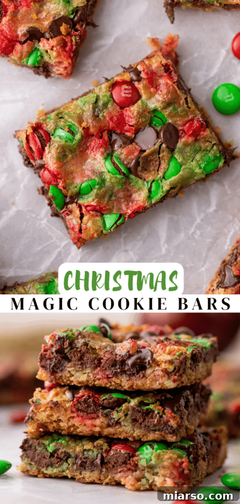 Another enticing image of Christmas magic cookie bars, perfect for holiday baking inspiration