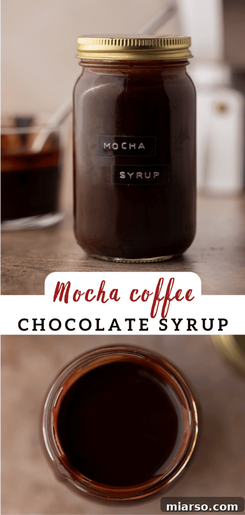 Ultimate Homemade Mocha Coffee Syrup 12 Another Pinterest collage highlighting the rich flavor and versatility of the mocha coffee syrup.