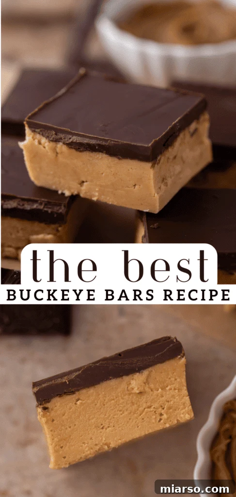 Pinterest pin for the buckeye bars recipe
