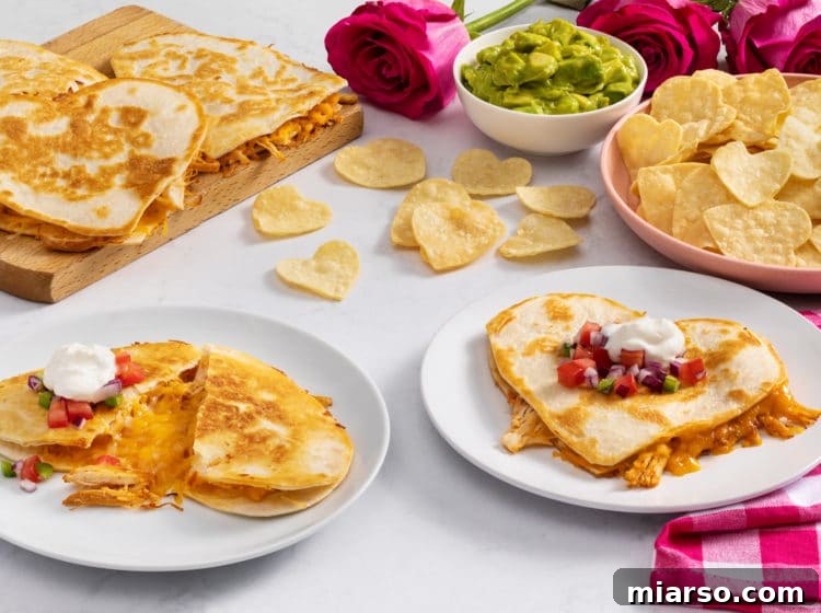 Heart-shaped breakfast quesadilla, a savory option