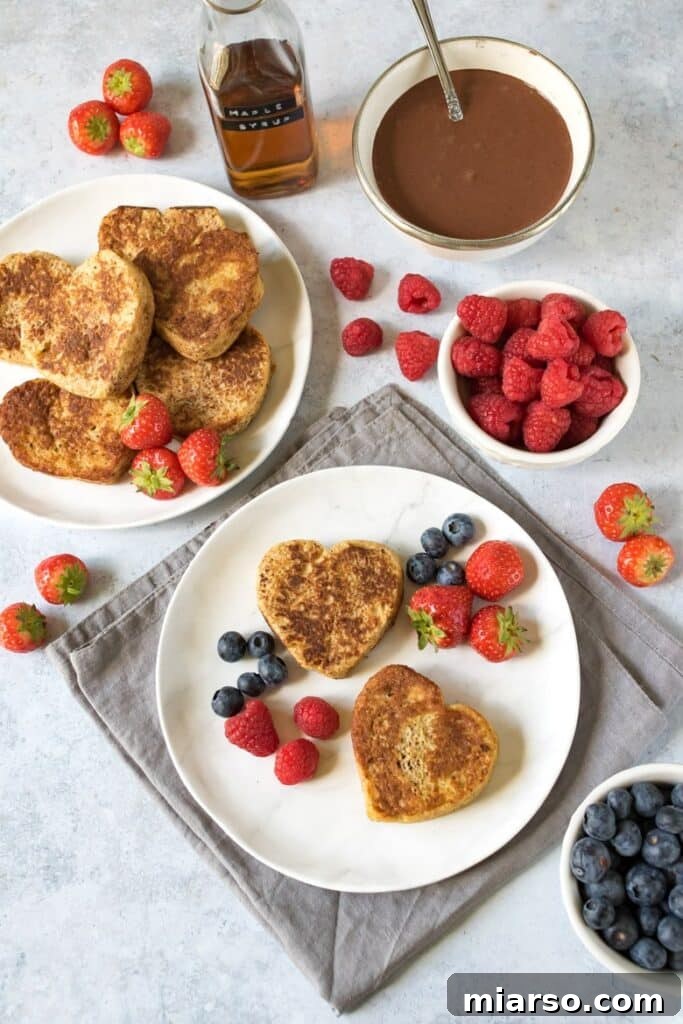 Heart-shaped French Toast, a delicious breakfast for kids