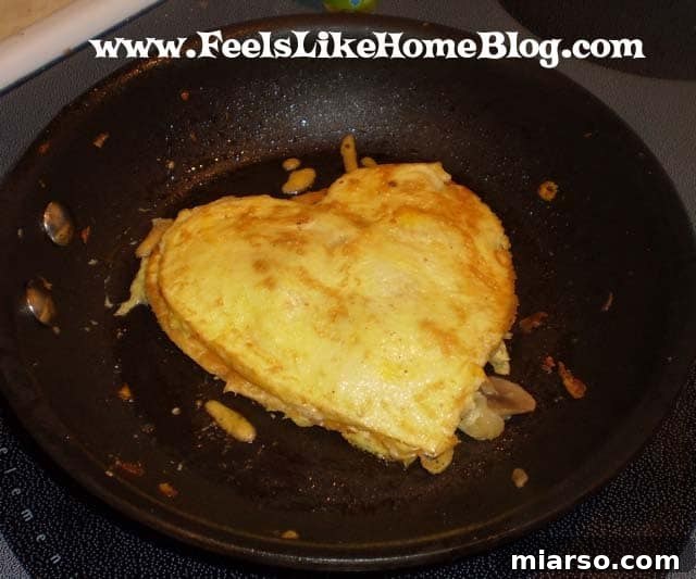Valentine's Day Omelette, a high-protein savory option