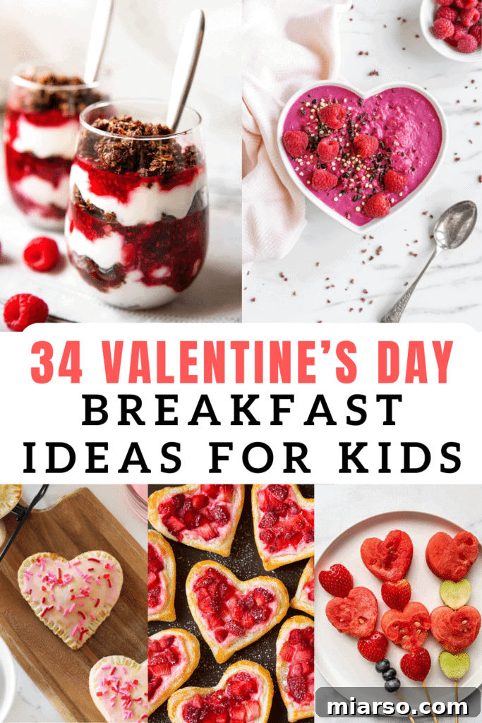 Valentine Breakfast Ideas for Kids - Pinterest pin image 1