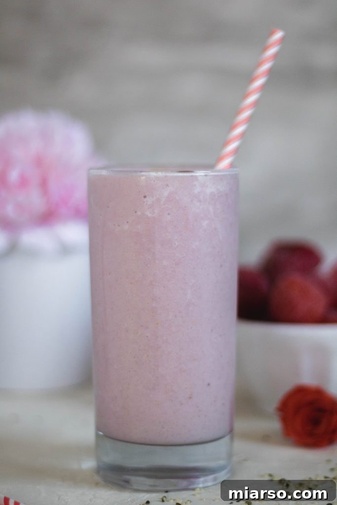 Healthy Valentine's Day Breakfast Smoothie for kids