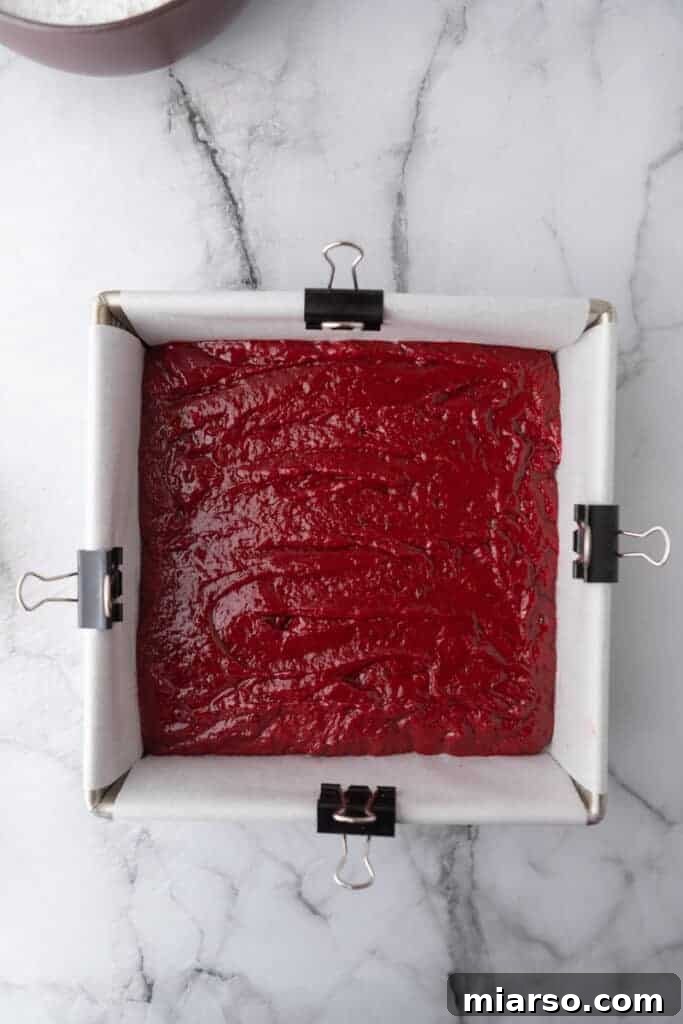 raw batter in a pan