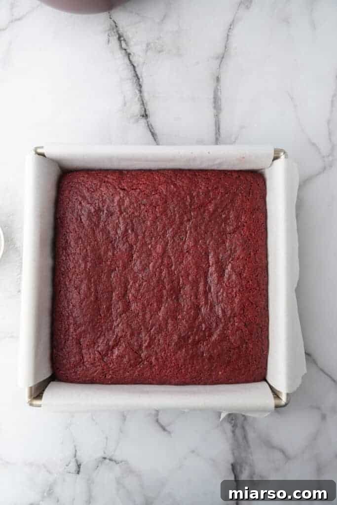 fully baked batter in a pan
