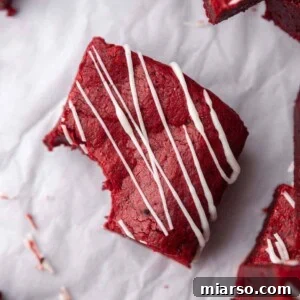 Fudgy red velvet brownies