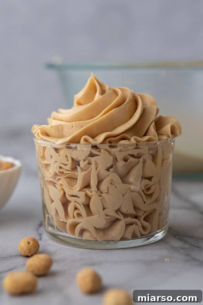 how to make peanut butter frosting in a glass